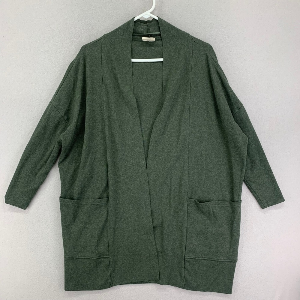 Pact Women's Open Front Cardigan Sweater - Green